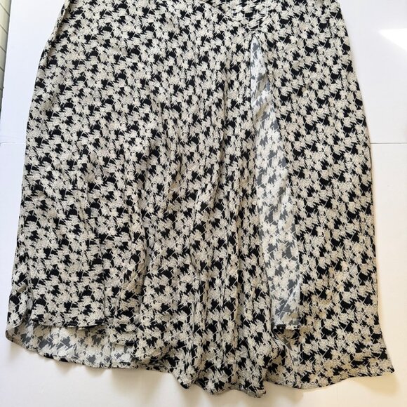 Wild Pony Midi Skirt Flared Crepe Side Slit Abstract Floral Print Sz S - Picture 15 of 16